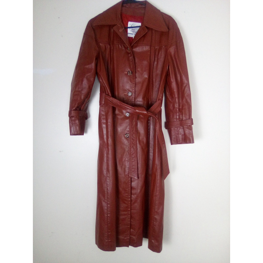 VINTAGE 1970 VANESSA GENUINE LEATHER COAT SIZE 13/14 BUT RUN LIKE 9/10 I - Picture 5 of 13